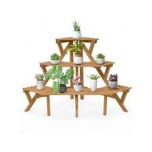 Soporte para Plantas de Madera Reciclada, Estantes de Varios Niveles, para Interiores y Exteriores, Jardinera, Exhibidor de Macetas, Decoración Ecológica para el Hogar - Product Image 3
