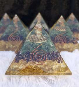 พีระมิดออร์กอนคุณภาพพรีเมียมสามชั้น ประดับคริสตัล สำหรับเรียกทรัพย์ ความมั่งคั่ง ความอุดมสมบูรณ์ และตกแต่งบ้าน มีจำหน่าย - Product Image 4