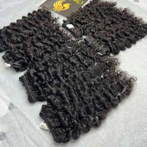 Vente en gros 10A Double étirage birman bouclés crépus italien Curl Style vietnamien Remy vierge Extensions de cheveux humains - Product Image 3