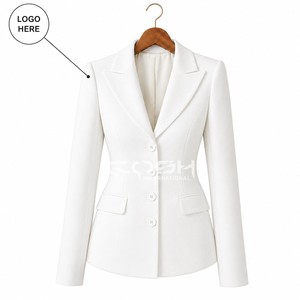 Chaqueta Blazer Blanca Delta Sigma con Logotipo Personalizado de Cosh International, Ropa Griega para Hermandades, Abrigo Elegante de Manga Larga para Oficina - Product Image 1