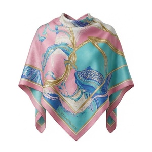 NORTH APPROACH Women's Square Silk Scarf Floral Print Elegant Multi-Functional Fashion Accessory All Seasons - Product Image 1