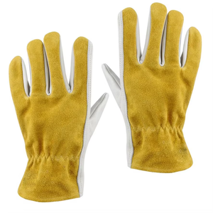 Gants de travail en cuir fendu, résistants à l'abrasion, pour travaux lourds, avec poignet élastique, protection du travail - Product Image 1