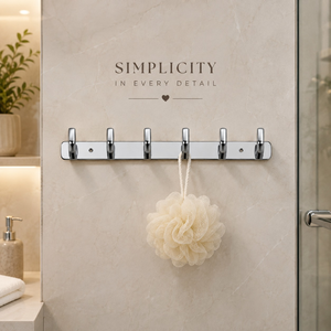 Premium Rectangle Stainless Steel Waterproof <b>Wall</b> Hook <b>Rail</b> <b>Heavy</b> <b>Duty</b> Multi Hook Coat Rack <b>Wall</b> <b>Mounted</b> Organizer <b>Clothes</b> - Product Image 3