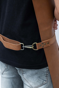 leather <b>apron</b> professional <b>apron</b> durable leather <b>apron</b> leather <b>apron</b> <b>bbq</b> grilling <b>apron</b> adjustable fit leather <b>apron</b> - Product Image 2