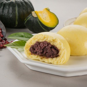 [MILWON] Bollo al vapor de calabaza dulce, suave y masticable, con relleno de frijol rojo, para comida asiática, tiendas de comestibles y aperitivos de cafetería - Product Image 1