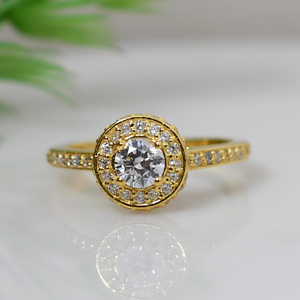 Natural Round Shape <b>Ring</b> Set with <b>Cubic</b> <b>Zirconia</b> Accents 925 Sterling Silver <b>Wedding</b> Engagement <b>Ring</b> Set for Women - Product Image 1