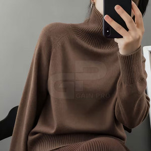 Sudadera Oversize de Algodón con Cuello Alto para Mujer, Manga Larga, Informal, para Entrenamiento, Gimnasio, Ropa Deportiva, Moda Urbana - Product Image 2