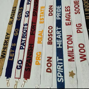 Sangle de remplacement pour sac à main en tissu tressé, accessoires en perles, sangle de sac personnalisée avec lettres, bandoulière croisée - Product Image 1