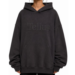 Sweat-shirts et sweats à capuche pour femmes, coupe oversize, manches longues, formels, en toile, pour l'hiver, avec logo frontal en relief 3D, vente en gros - Product Image 1