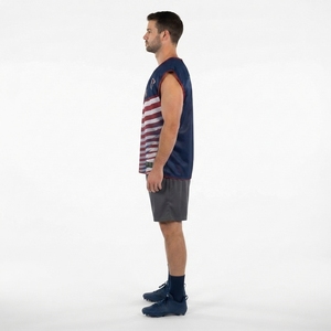 Maillot de lacrosse personnalisé avec logo, 100 % polyester, rayé, sans manches, réversible, imprimé, tenue de football, design personnalisé - Product Image 5