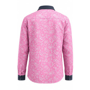 FR Classic Western Welding <b>Shirt</b> Regular price <b>Flame</b> Resistant Cheap Mining Welding Safety Clothing Working <b>Shirt</b> Pink/White - Product Image 3