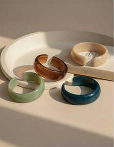 Juego de Pulseras Artísticas Hechas a Mano de Resina, Brazaletes Modernos para Mujer, Patrones Personalizados, Joyería al por Mayor - Product Image 6