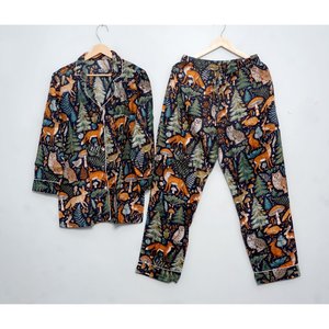 Conjunto de Pijama de Algodón para Mujer, Ropa de Dormir Suave y Transpirable para el Hogar, Hotel y Resort - Product Image 1