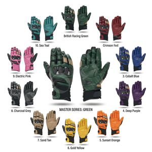 Gants de moto en cuir épais avec protection rigide des articulations, antidérapants, pour la course et le sport - Product Image 1