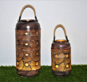 Vela de metal única, tarro de linterna, luz decorativa de noche de Navidad para mesa o exhibición en el hogar - Product Image 3