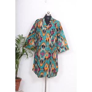 Camisa Larga Estilo Kimono Romántica de Algodón para Mujer, Encanto Caprichoso, Fluidez Sofisticada, Vestidos Casuales al por Mayor - Product Image 1