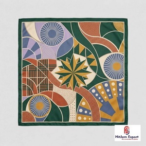 Luxury <b>Silk</b> <b>Scarf</b> Custom Printed Womens Lightweight Square Headscarf OEM ODM Manufacturer Madeira Custom Fabric Products - Product Image 1