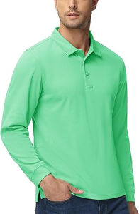 Camisas Polo Tácticas de Manga Larga para Hombre, de Secado Rápido, 100% Poliéster, con 3 Botones, Diseño Sólido - Product Image 4