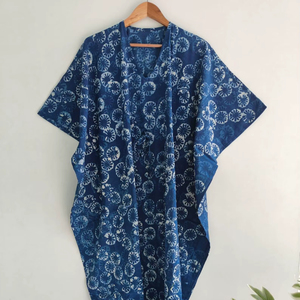 Latest Design Summer Fashion Printed Beach Wear Bohemian Long Kaftan Women Cotton Kaftan Ethnic Wear Beach Cover <b>up</b> Dress - Product Image 1