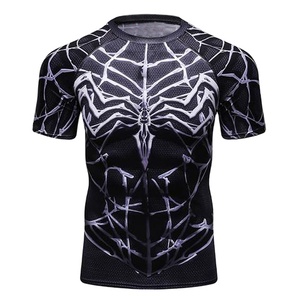 เสื้อแรชการ์ดแขนยาวพิมพ์ลายใยแมงมุมสีดำสำหรับผู้ชาย ผ้ายืดแห้งเร็ว ป้องกันรังสียูวี UPF50+ น้ำหนัก 120 กรัม สำหรับผู้ใหญ่ - Product Image 1