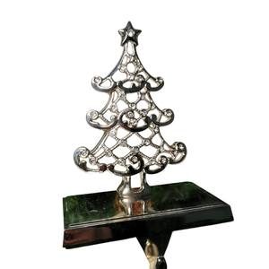 Support de chaussette de Noël élégant en métal argenté pour cheminée, crochet de suspension pour décoration intérieure, meilleur prix de gros - Product Image 1