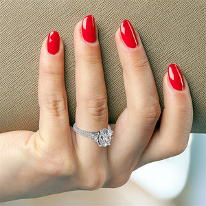 Anillo de compromiso de oro macizo de 14k/18k moderno y elegante, estilo Art Deco, con diamante redondo cultivado en laboratorio, para mujeres y niñas. - Product Image 5
