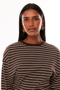 Women's Casual Solid Knitted Oversized Cropped <b>Tops</b> Short Sleeve Crewneck Workout Crop Tee Loose Fit Summer - Product Image 3