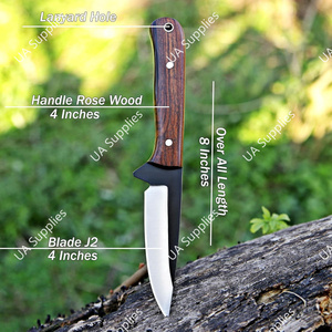 Cuchillo Táctico Compacto de Hoja Fija, Mango de Madera de Palisandro, Hoja de Acero Inoxidable Forjada a Mano con Punta Caída, 8 Pulgadas de Largo, OEM/ODM Disponible - Product Image 5