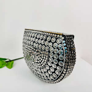 OEM Custom Modern Polished Sculpture Bridal Aluminium Frame Stylish Antique <b>Gold</b>-Plated <b>Clutch</b> Shoulder <b>Purse</b> Wedding - Product Image 4