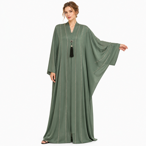 Abaya Royal Stone Work Dubai, Abaya de Cristal, Abaya de Lujo con Mangas de Mariposa, Abaya con Perlas, Abaya con Piedras de Luz de Luna - Product Image 4