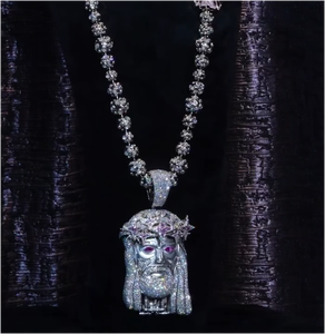 Joyería Fina Personalizada, Pasa el Test de Diamantes, Joyería de Lujo 3D Personalizada, Plata 925, Oro Blanco, Incrustaciones de Moissanita VVS, Colgante de Jesús - Product Image 2