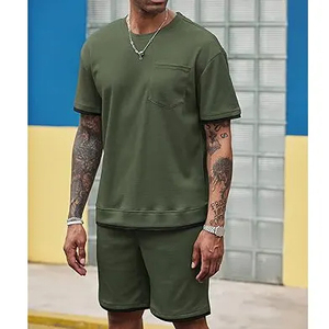 <b>Top</b> trending best quality Men Shorts Sets Short Sleeve T Shirt Shorts Solid Wholesale price high demanding best manufacturing - Product Image 3
