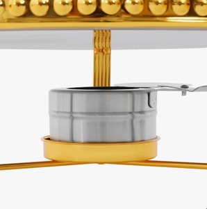 ถาดอุ่นอาหารสแตนเลสสตีลสีทองหรูหรา ดีไซน์ฝาปิดแบบแขวน ราคาประหยัด - Product Image 2