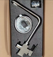 Robinet de cuisine thermostatique électrique moderne à double poignée en acier inoxydable, mitigeur à poser sur comptoir pour usage hôtelier