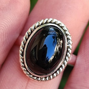 Black Onyx <b>Ring</b> 925 Sterling <b>Silver</b> Handmade Boho <b>Statement</b> Promise <b>Ring</b> for Women Natural Oval Black Onyx <b>Ring</b> July Birthstone - Product Image 6