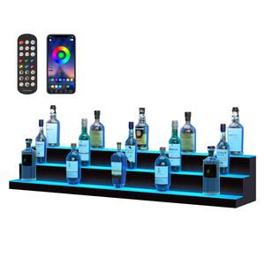 Exhibidor de Botellas de Licor con Iluminación LED Comercial, 3 Niveles, 60 Pulgadas, Exhibidor de Whisky de 3 Escalones, Iluminado, para Bar en Casa - Product Image 1