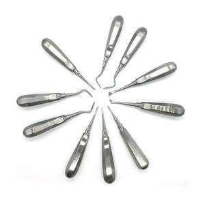 10 Élévateurs dentaires manuels en acier inoxydable, courbés, pour extraction de racines, instruments d'extraction dentaire certifiés CE, ergonomiques - Product Image 1