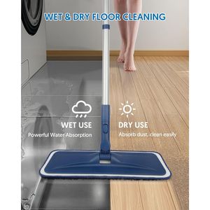Mop Piatto in Microfibra per Pulizia Pavimenti, Uso Bagnato e Asciutto su Legno Duro, Laminato, Piastrelle e Superfici Dure in Vinile - Product Image 2