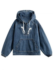 เสื้อฮู้ดเดนิมคุณภาพพรีเมียมสำหรับผู้ชายพร้อมกระเป๋าจิงโจ้ - Product Image 5