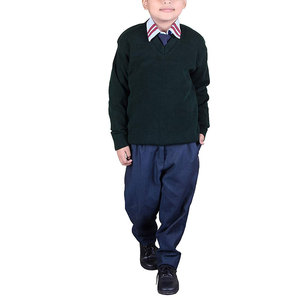 Uniformes scolaires personnalisés en grande quantité pour enfants du primaire, ensemble unisexe 3 pièces : pull, gilet, chemise, pantalon, 100% polyester - Product Image 4
