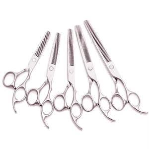 Tijeras de Entresacar de Acero Inoxidable con 32 Dientes, Punta Redonda, Mango Largo, para Uso en Peluquerías (Para Diestros) - Product Image 1