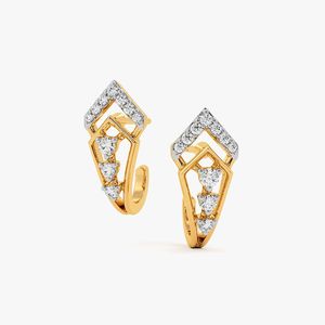 Pendientes de tuerca con diseño de mariposa y racimo de diamantes cultivados en laboratorio en oro amarillo - Product Image 4