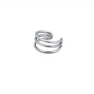 Manchette d'oreille minimaliste en argent sterling, sans perçage, triple barre, simple et minimaliste - Product Image 1