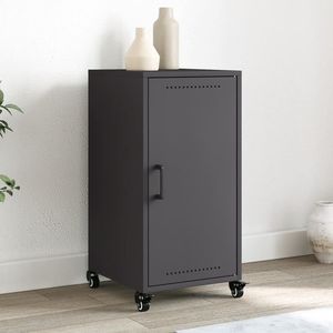 Buffet compact rectangulaire noir en acier laminé à froid pour armoires de salon - Product Image 1
