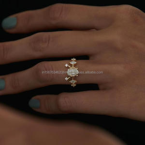 Anillos de Diamantes de Lujo de Oro de 14K con Certificación IGI para Bodas y Fiestas, Artesanía Brillante de Precisión - Product Image 5