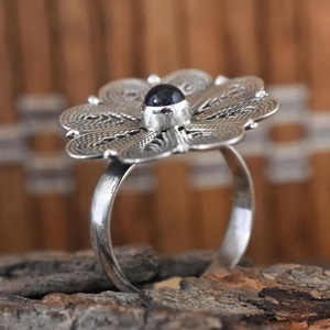 925 Sterling Silver Amethyst Flower <b>Statement</b> <b>Ring</b> Natural Purple Gemstone Anniversary Gift - Product Image 3