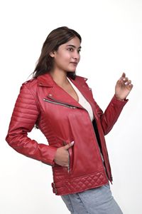 Nueva Chaqueta de Cuero para Mujer, Cuello Camisero, con Cierre y Bolsillos, Estilo Motociclista Corto, Primavera-Otoño, Negra, Ajustada, Casual - Product Image 4