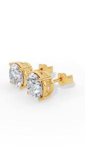 Enduring Cut Four Prong Solitaire Lab Grown Diamond Stud <b>Earrings</b> 14K Gold Luxury <b>Fine</b> Jewelry Wholesale Women 7.3mm Brilliant - Product Image 4