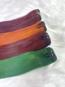 Grandes extensions de cheveux humains bruts vietnamiens en stock de haute qualité attachés à la main prêts à être expédiés Paquets de style vague naturelle Prix de gros - Product Image 6