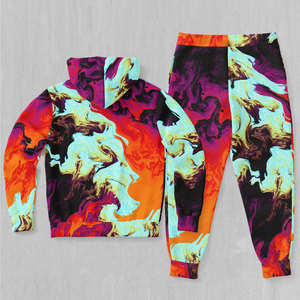 Conjunto Deportivo Unisex con Capucha, Manga Larga, Estampado, 100% Poliéster, Transpirable, Estilo Urbano, Corte Regular, Cierre de Cremallera, Casual de Primavera - Product Image 2